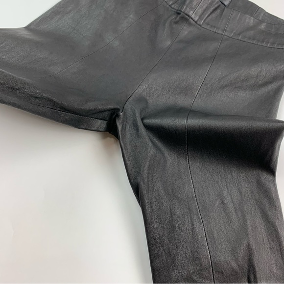 ZERO + Maria Cornejo Black Leather One Seam Stretch Leather Pants Sz 4 - Picture 5 of 12